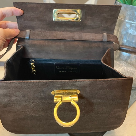 Ferragamo brown suede crossbody *Rehabbed* - Picture 6 of 16